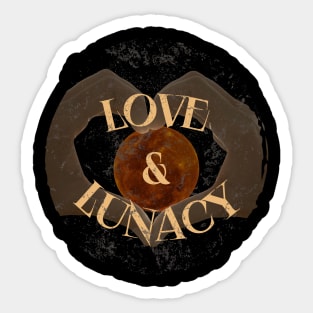 Love and Lunacy | Blood Moon with Finger Heart | Grunge Eclipse Sticker